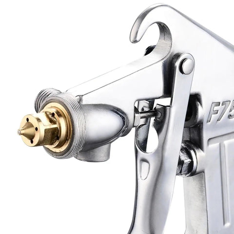 Close-up of Heavy Duty Adjustable Pneumatic Paint Sprayer Built Like A Beast with metal nozzle for precise automotive use.