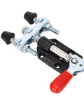 Push Pull Clamp Dual Head Toggle Clamp In Carbon Steel, 90kg Clamping Force, 20mm Stroke with red handle