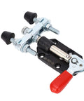 Dual Head Push Pull Toggle Clamp In Carbon Steel With 90kg Capacity for Machine Work Soldering PCB Assembly close-up view.