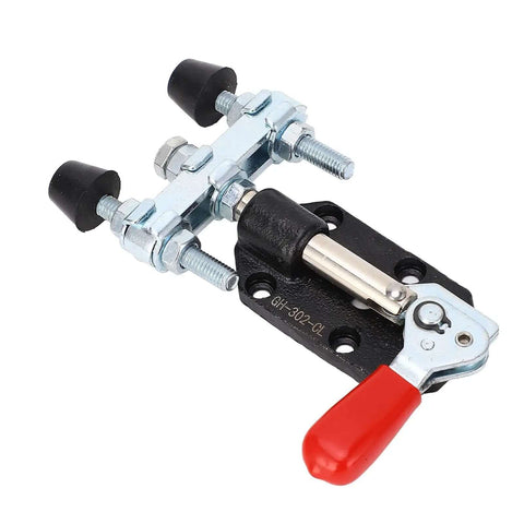 Heavy Duty Dual Head Toggle Clamp for Machine Work and Soldering, Carbon Steel, 90 Kg Clamping Power, Push Pull Action, top view