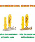 Drywall Anchors And Screws Kit, 20 Sets Self Tapping Wall Plugs For No Prep Install, Premium Yellow Zinc Plated Carbon Steel, Heavy Duty Fasteners For Shelves Cabinets TVs And More, two screw options