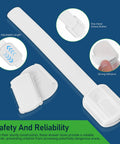 12 Pcs White ABS Cabinet Locks For Kidproofing Drawers And Appliances With Easy Install And Reliable Security Plus Adjustable Furniture Straps