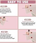 No Sweat Stitch Gun For Clothes Handheld Fabric Tacker Quick Fix Clothing Repair Hemming Kit setup steps, showing needle insertion.