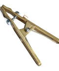 Heavy Duty A-Shape Metal Ground Welding Earth Clamp With Copper Grip Clip For Reliable Argon And Arc Welder Machine Ground Cable Connection Secure Lock on a white background.