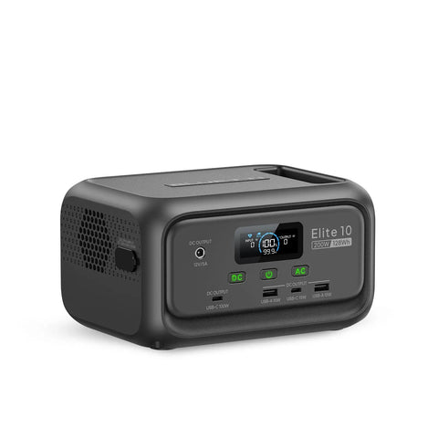 Elite 10 Mini Portable Power Station 128Wh LiFePO4 Battery with 200W AC Outlet and 100W USB C Fast Charge, front view
