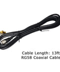 NMO Antenna Mount With 13ft RG58 Cable And L Shape Bracket, Low Profile Mobile Antenna Kit with coaxial cable visible.
