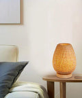 Handcrafted Bamboo Wood Table Lamp With Natural Base For Bedroom And Desk Eye Caring Night Light Retro Reading Lamp Eco Friendly
