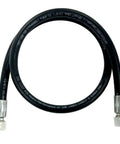 Hydraulic Hose Assembly Three Eighth Inch JIC Female Swivel Thirty Six Inch Long Two Wire Braid High Pressure Hose Up To Three Thousand Five Hundred PSI For Heavy Duty Hydraulics, coiled view.