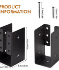 High Performance 2X4 Concealed Joist Hangers With Hardware, Rust Resistant Carbon Steel Swing Brackets For Deck Rails And Fences, Built Like A Tank For Stress Free Backyard Builds, shown with dimensions and screws.