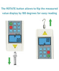 Digital Force Gauge 200N Push Pull Tester For Tension And Compression With Five Modes Dope Precision And Three Display Methods Supports Newton Kilogram And Pound Units Local Gravity Setting For Precise Measurements. rotated display view