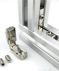 Heavy Duty L Shape Corner Brace Brackets With Matching Screws For Quick Furniture Repair Built Tough, showing steel brackets and screws.