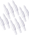 ANSNF oxygen tubing connectors, white plastic 360° swivel barbed joints to prevent tangling, 10-pack