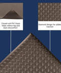 Industrial Workhorse Two By Three Foot Anti Fatigue Mat features closed cell PVC foam and diamond texture for traction.