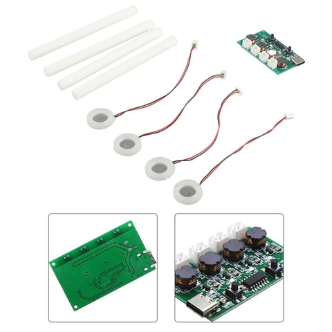 All In One DIY Humidifier Kit 5V Mist Maker Module Fogger Part With Atomizing Tablets Air Humidifying Component And Electronic Controller For Easy Humidity Boost In Small Projects, 5V board and mist tablets
