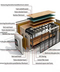 Top Tier Prefab Backyard Office Pod And Soundproof Outdoor Studio Shed Featuring Prime Modular Mobile Design shown with material layers.