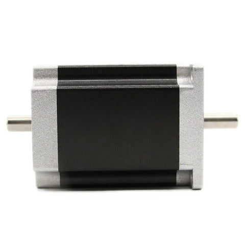 Nema 23 Stepper Motor 1.8 Degree 1.89Nm 3A Dual Shaft 57mm Frame 8mm Shaft For 3D Printers CNC Machines Engraving And Automation Projects Precision High Torque Stepper For Precise Motion, front view