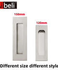 2 Pack Brushed Nickel Sliding Closet Door Handles Recessed Flush Finger Pulls 5.9 Inch Long For Sliding Barn Doors And Cabinets SUS 304 Stainless Steel Square Cabinet Pulls Durable Stainless Hardware For Years Of Use