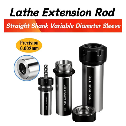 Heavy Duty Industrial Er Extension Rod With Straight Shank Built For Cnc Milling And Lathe Work To Slash Vibration And Deliver Dynamite Cutting Precision, showing various sizes and configurations.