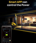 Smart app controls Massive 3840Wh Portable Power Station with LiFePO4 Battery for home and outdoor use at night.