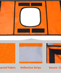 Heavy Duty Winch Damper For Off Road Recovery With Reflective Strips And Pocket Waterproof Vinyl Rope Dampener in Orange