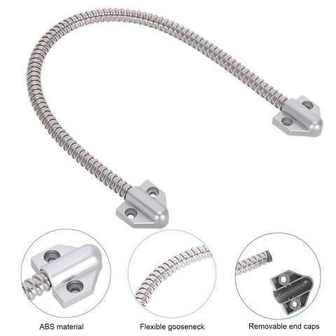 Armored Door Loop Wire Protector 3 Pack Stainless Steel Cable Sleeve for Power Transfer Flexible Gooseneck Metal Conduit