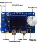 DIY Oscilloscope Kit For Electronics Enthusiasts And Students With 3 Trigger Modes Auto Normal Single LED display board with labels.