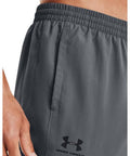Close-up of waistband on Mens Woven Vital Workout Pants With Ripstop Fabric Regular Fit Joggers Windbreaker Style Lightweight Construction