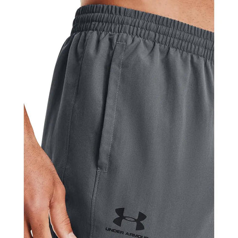 Close-up of waistband on Mens Woven Vital Workout Pants With Ripstop Fabric Regular Fit Joggers Windbreaker Style Lightweight Construction
