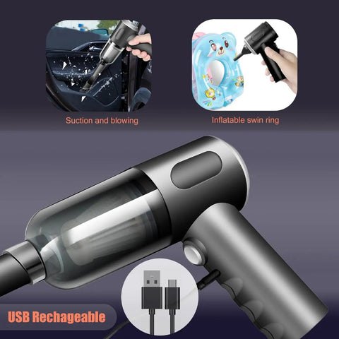 2 In 1 Keyboard And Car Vacuum Cleaner Wireless Handheld With Brushless 120W Motor Beast Suction And Blower USB Rechargeable