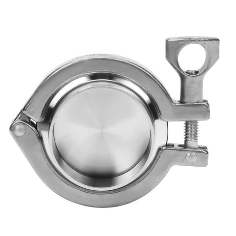 2 Inch Sanitary Pipe Fittings Set Stainless Steel SS304 end cap with clamp and weld ferrule, front view