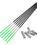 Carbon Crossbow Bolts Set 16 17 18 20 22 Inch Bare Shaft Arrows With Aluminum Insert 8.8mm OD 7.6mm ID For DIY Arrows Crossbow Hunting Green