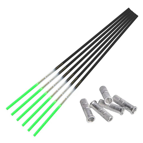 Carbon Crossbow Bolts Set 16 17 18 20 22 Inch Bare Shaft Arrows With Aluminum Insert 8.8mm OD 7.6mm ID For DIY Arrows Crossbow Hunting Green