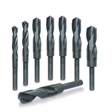 High Speed Steel HSS Drill Bit Set Half Inch 8 Piece For Metal And Steel Drilling With Clean Fast Cuts Through Plastic Copper Stainless Steel And More Pro Grade Everyday Use