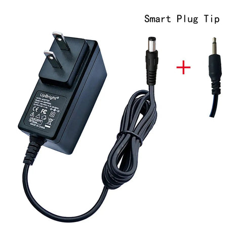 6V DC Power Adapter For Sewing Machines And Handheld Stitch Sew Quick Tools, 800mA Mains PSU With One Eighth Inch Three Point Five Millimeter Plug, Worldwide 100-240V Input, OVP OCP SCP Protection, Plug And Play showing power adapter and plug
