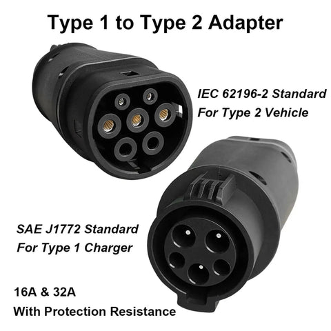 Hella Reliable EV Charger Adapter J1772 To Type 2 Socket IEC 62196 Electric Vehicle Charging Connector with Insulated Pins