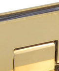 Close-up of Gold Wall Mount Glass Shower Hinge For 8 To 12 Mm Glass Doors Built To Last Easy Install For Bathroom Or Office 90 Degree Opening