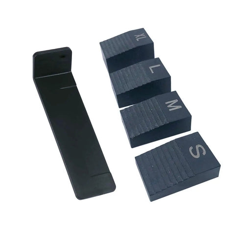 Dope Vintage Style Tremolo Setup Blocks and Bridge Shims for Strat Tele Electric Guitars, black plastic tapered shims and wedge set.