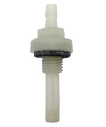 Gas Fuel Tank Joint Outlet Filter Screen For Honda GX160 GX390 Clones 3/16 Inch ID, shown in white plastic with threaded base.