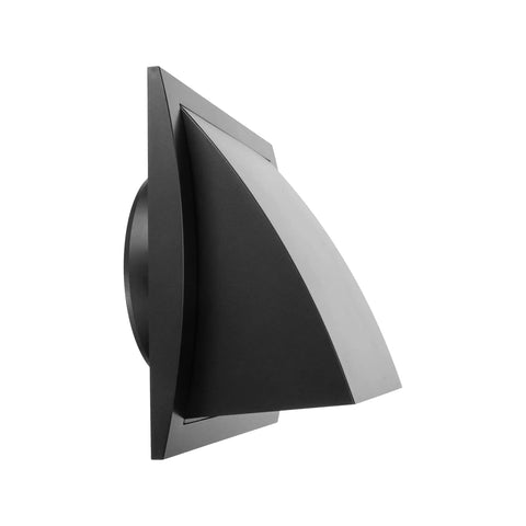 6 Inch Anthracite Dryer Vent Hood Duct Cover For Walls Or Ceiling ABS Plastic Protection Hood With Rain Shield And Backdraft Damper