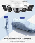 12MP 8 Channel PoE NVR Security System with H265 Plus Motion Detection, AI camera detection for people and vehicles, ANNKE compatible