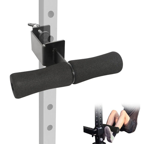 Heavy Duty Hamstring Curl Squat Rack Attachment For Home Gym Leg And Ab Workout On Your Power Rack with padded comfort design.