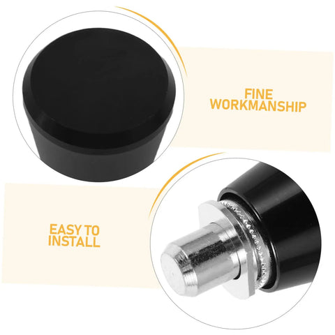 Heavy Duty Metal Spring Plunger Pins With Smooth Operation, Consistent Rebound Black Mechanical Knob Lock Pins For Industrial Machinery And Tool Setup Installation 4 Pack close-up of black knob and metal tip.