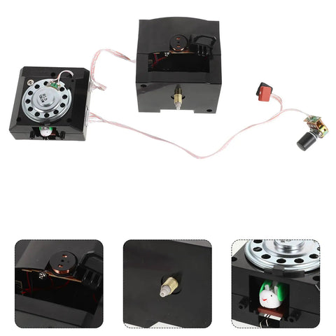 Quartz Clock Movement Repair Kit For Cuckoo Wall Clocks, Long Shaft Mechanism With Hands, black components and wiring