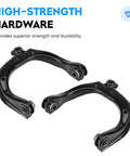 Heavy Duty Front Upper Control Arm Suspension Kit With Ball Joint, Tie Rod End And Sway Bar Link For Buick Rainier, Chevy SSR, Trailblazer, Trailblazer EXT, GMC Envoy, Envoy XL, Envoy XUV, Isuzu Ascender, Oldsmobile Bravada Left And Right black steel upper control arms