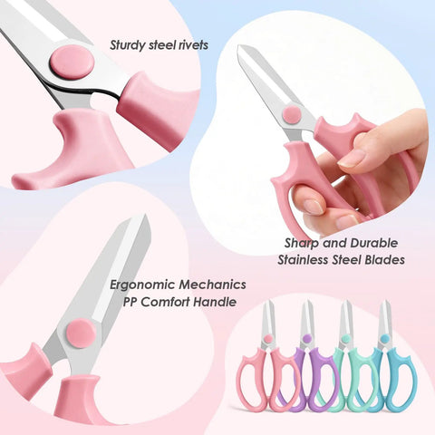 Four Piece Flower Scissors Set With Stainless Steel Blades And Comfort Grip Handles For Easy Flower Arranging, Pruning, And Plant Trimming In The Garden Or Home