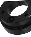 Close-up of Sturdy Racing Wheel Adapter For Cars with heavy duty metal build, showing black finish and mounting holes.