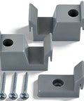 Heavy Duty Shower Door Bumpers And Sliding Glass Door Guides, Tough As Nails Anti Collision Stoppers with screws in gray.
