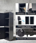 Detailed view of Hardcore Heavy Duty Workbench Cabinet Set With Overhead Storage Steel Pegboards, highlighting modular design and locks.