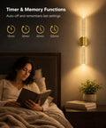 Modern Peel And Stick Wall Sconce Set Of Two Wireless Rechargeable Lamp With Magnetic Base For Smooth No Drill Install adding soft ambient light beside bed.