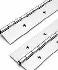 Heavy Duty 36 Inch Stainless Steel Piano Hinge 3 Inch Wide Continuous Hinge 2 Pack 0.06 Thick for cabinets doors toolboxes close-up